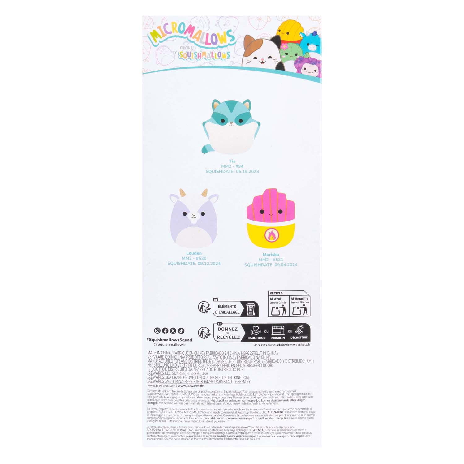 Micromallows plüsch 6,5 cm 3 pack tia, mariska louden