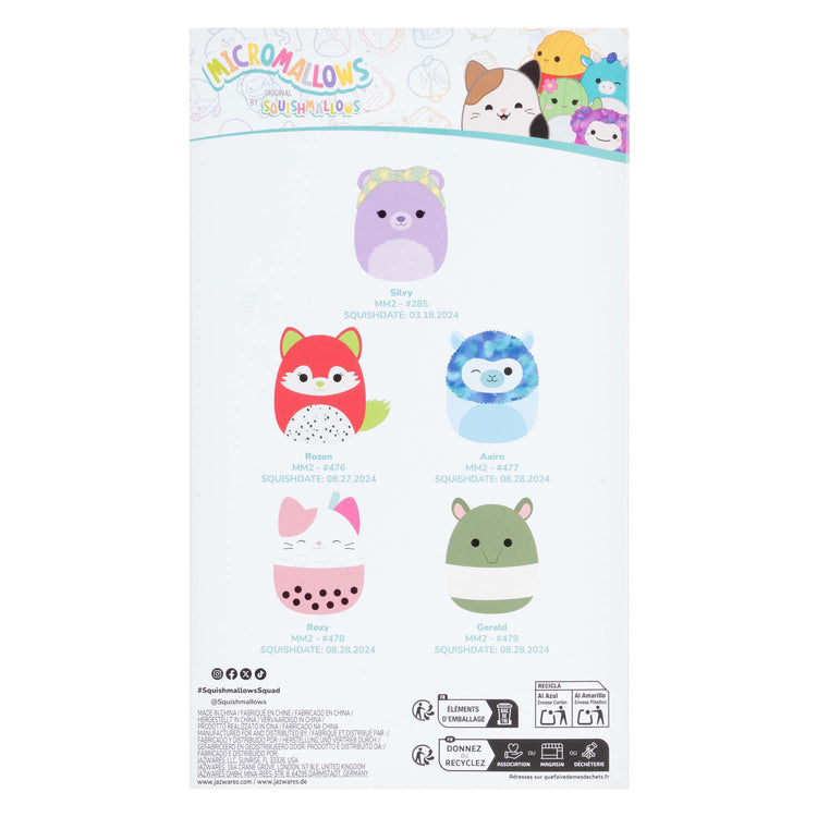 Micromallows Plüsch 6,5 cm 5 Pack Silvy, Roses Aarin, Roxy, Gerald