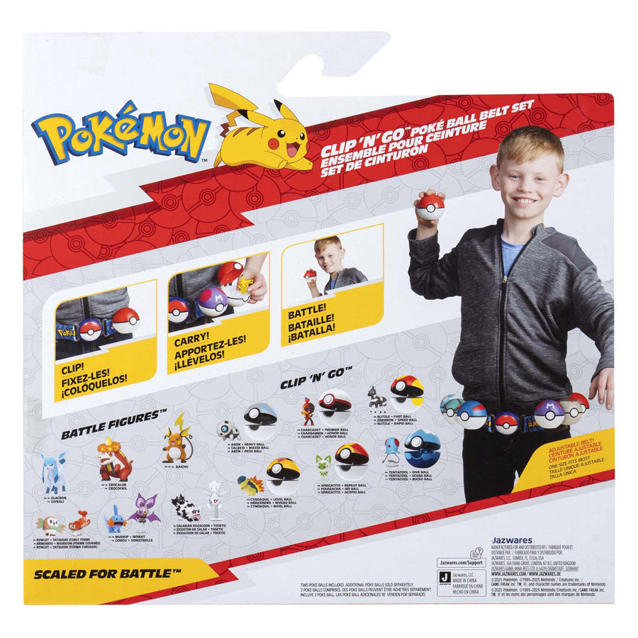 Jazwares Pokémon Clip 'n' Go mit Riemen-Spielset Chimchar Quick Ball