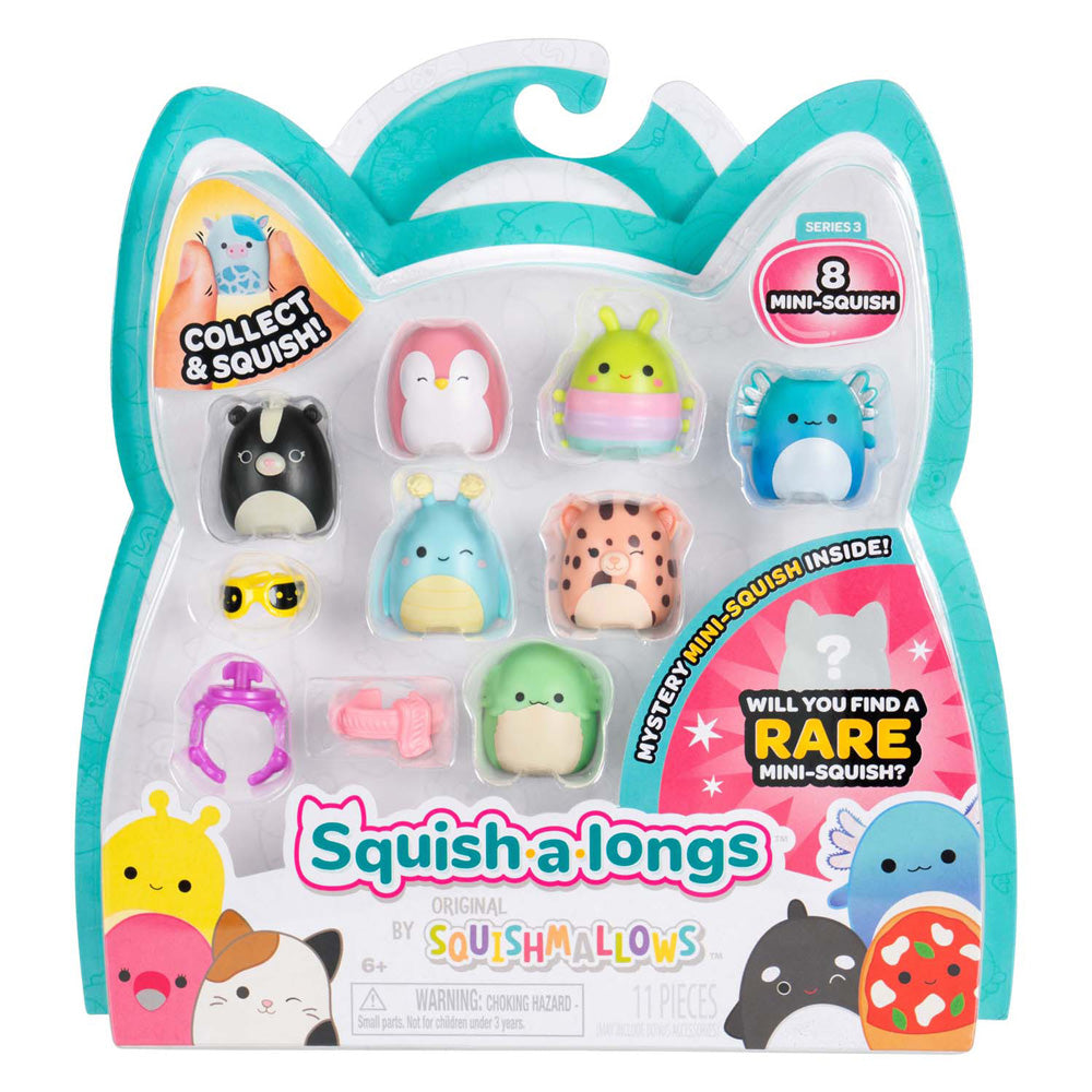 Jazwares Squishmallows – Squish-A-Longs-Spielzeugfiguren Stil 1 – 8 Stück.