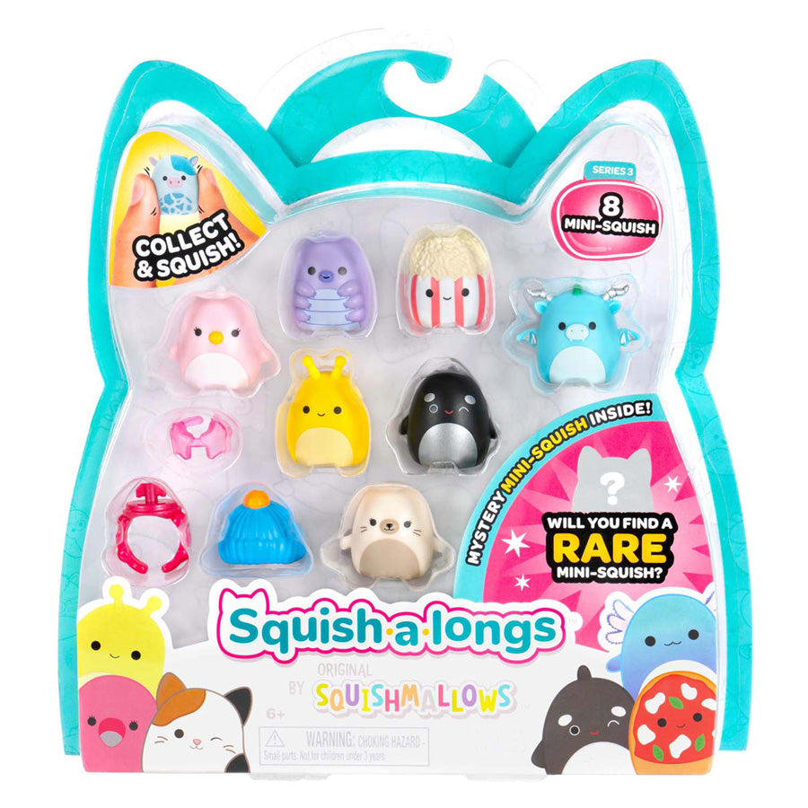 Jazwares Squishmallows – Squish-A-Longs-Spielzeugfiguren Stil 2 – 8 Stück.