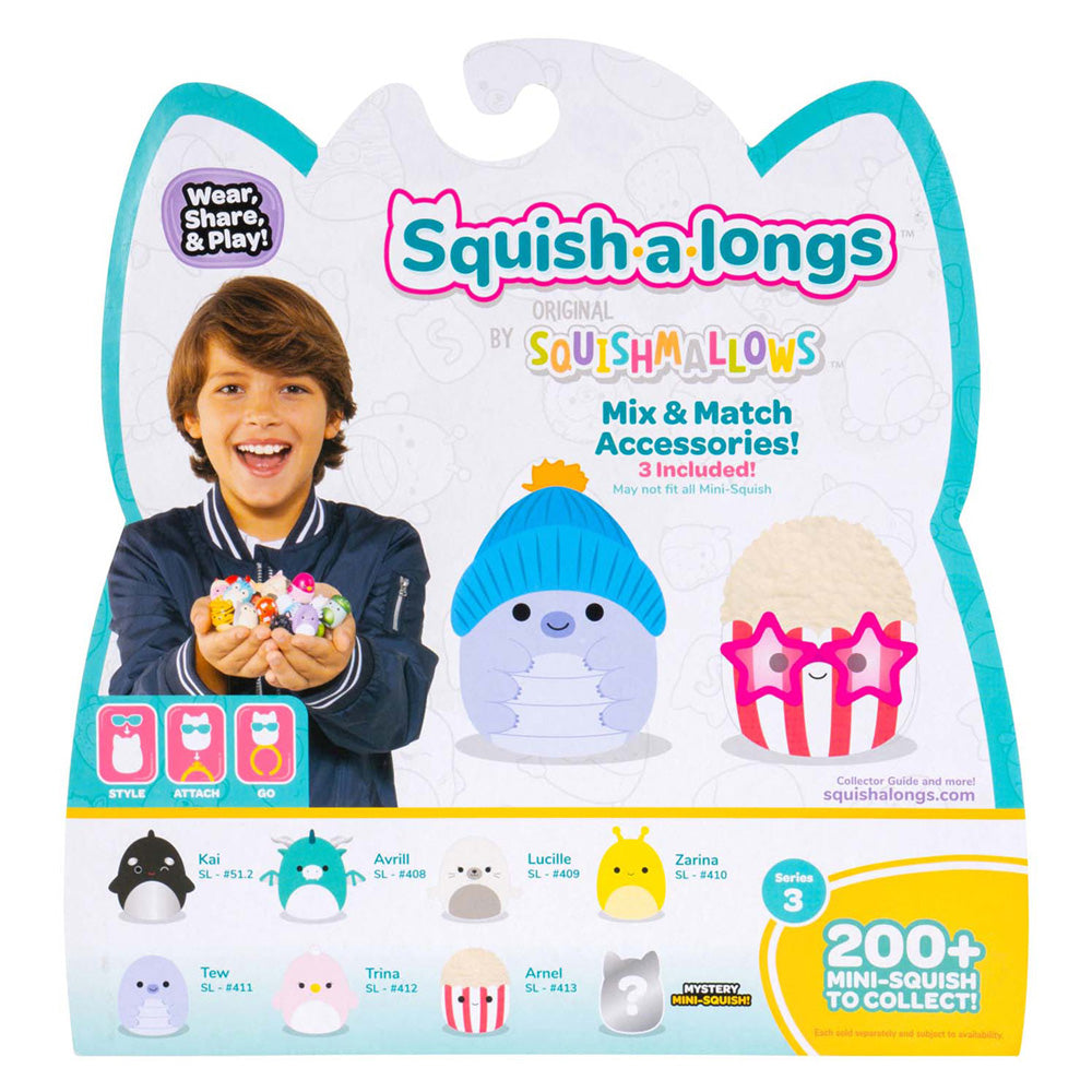 Jazwares Squishmallows – Squish-A-Longs-Spielzeugfiguren Stil 2 – 8 Stück.