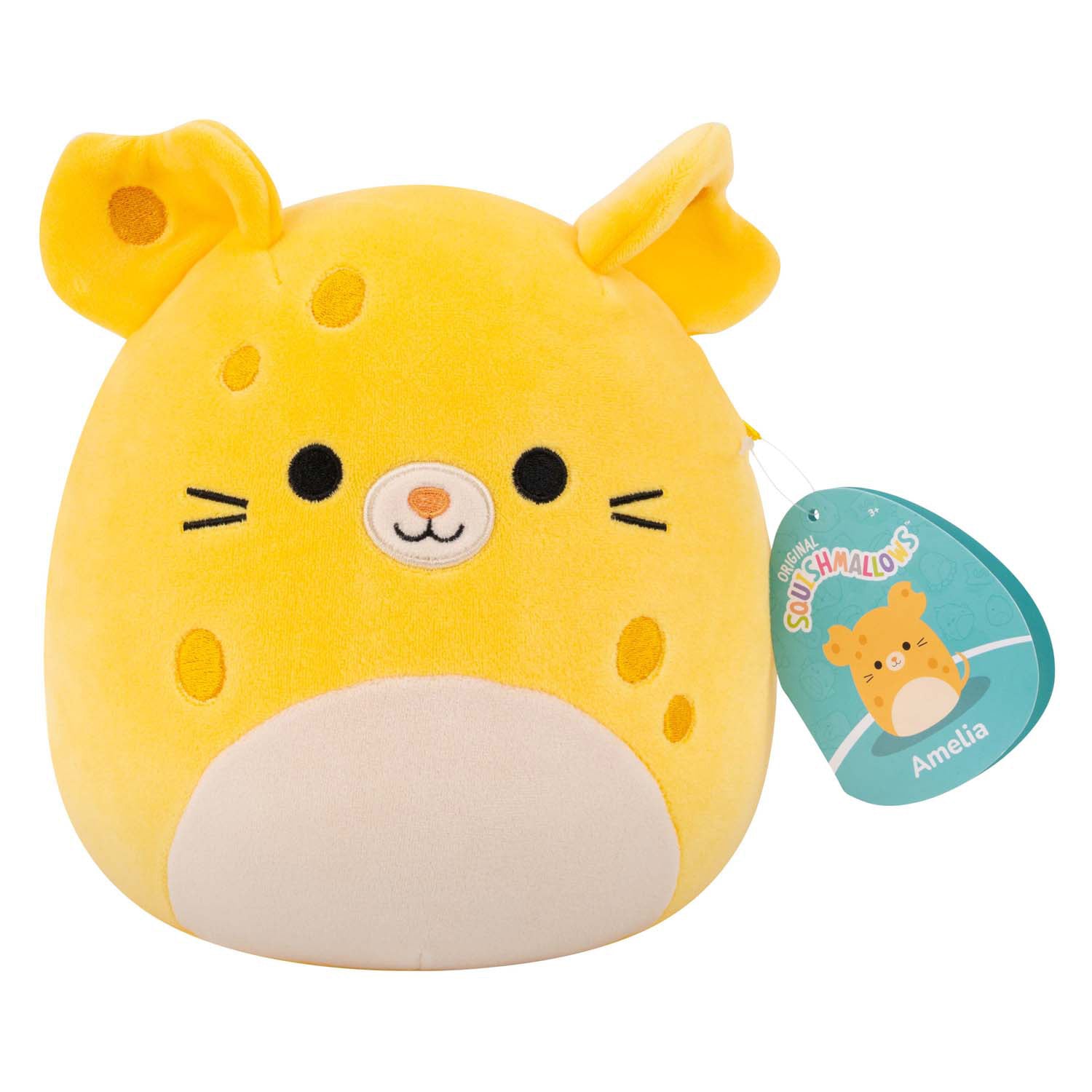 Jazwares Squishmallows Kuscheltier Plüsch – Amelia die Käsemaus – 19 cm