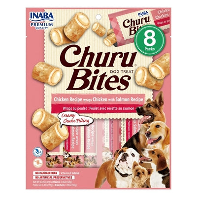 Inaba Dog Churu Bites Chicken Rezept Wickelt Hühnchen mit Lachsrezept um