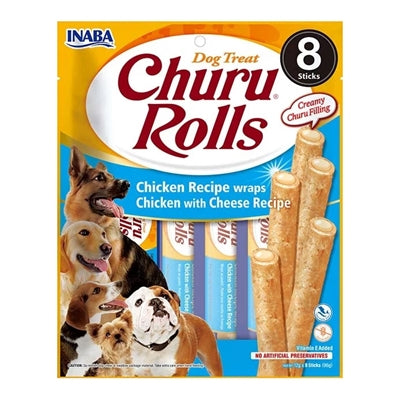 Inaba Hund Churu rollt Hühnchenrezept mit Käse Wraps