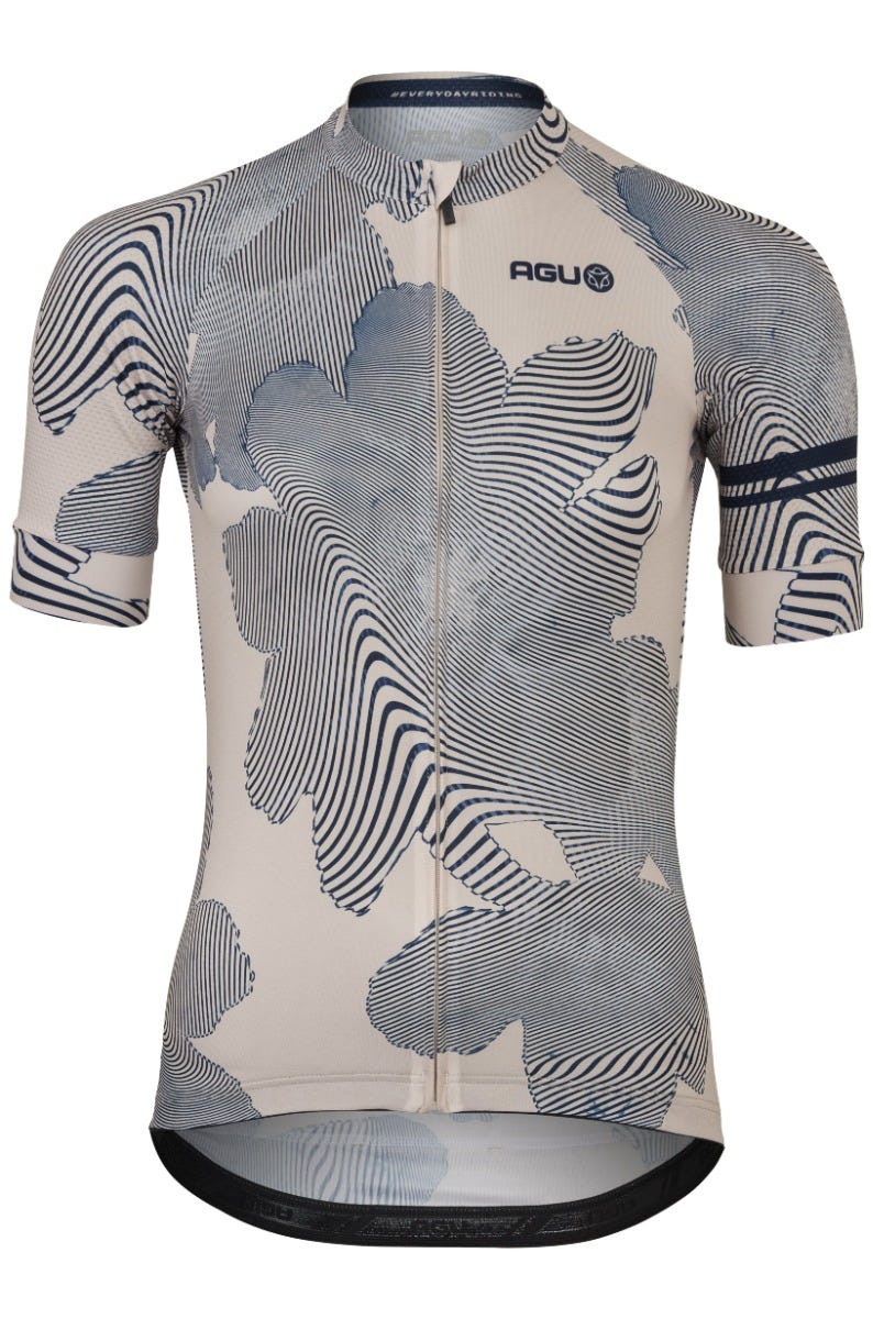 Gestreiftes Blumen-Radsportshirt, unverzichtbar für Damen