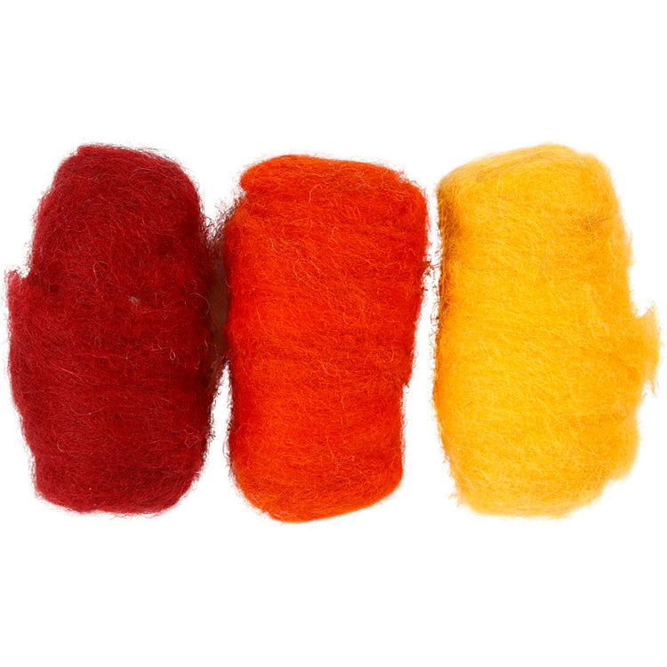 Creativ Company kardierte Wolle, gelbe Terrakotta-Harmonie, 3x10 gr 1 Box
