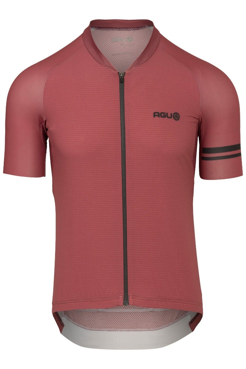 Hohes Sommer-Radsportshirt Performance Herren rosa braun