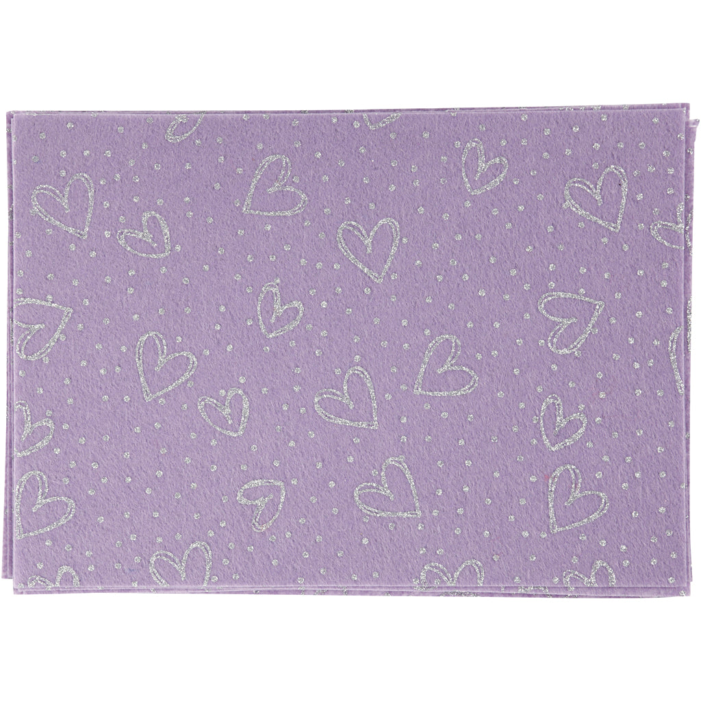 Creativ Company Hobbyfilz, A4, Blatt 210x297 mm, Stärke 1,5-2 mm, lila, 10 Blatt 1 Karton