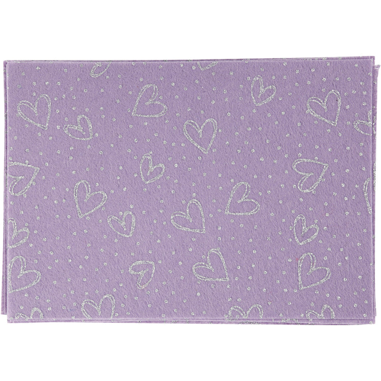 Creativ Company Hobbyfilz, A4, Blatt 210x297 mm, Stärke 1,5-2 mm, lila, 10 Blatt 1 Karton