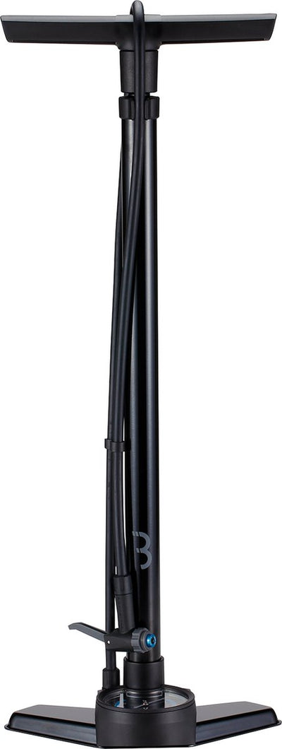 Bbb Cycling AirSmart Fahrradpumpe mit Manometer – Standpumpe Presta-, Schräder- und Dunlop-Ventile – 120 psi – Schwarz – BFP-42