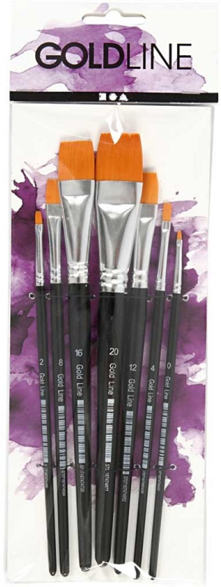 Creativ Company Gold Line Pinsel flach, 7st.