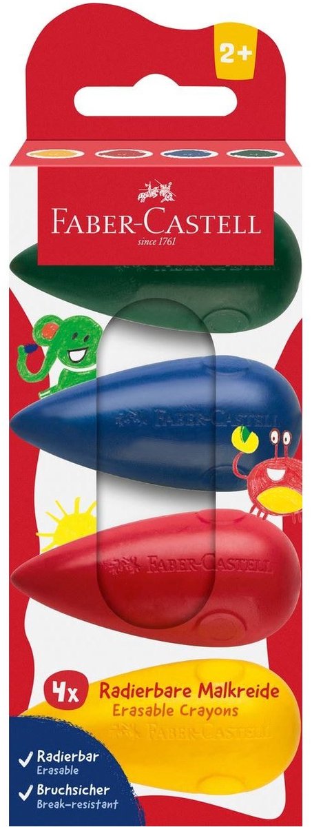 Faber-Castell Wachsmalstifte – Glühbirne – 4 Stück auf Kartonblister – FC-120408