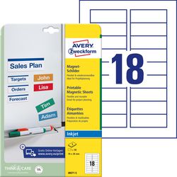 Magnetische Etiketten Avery Zweckform weiß