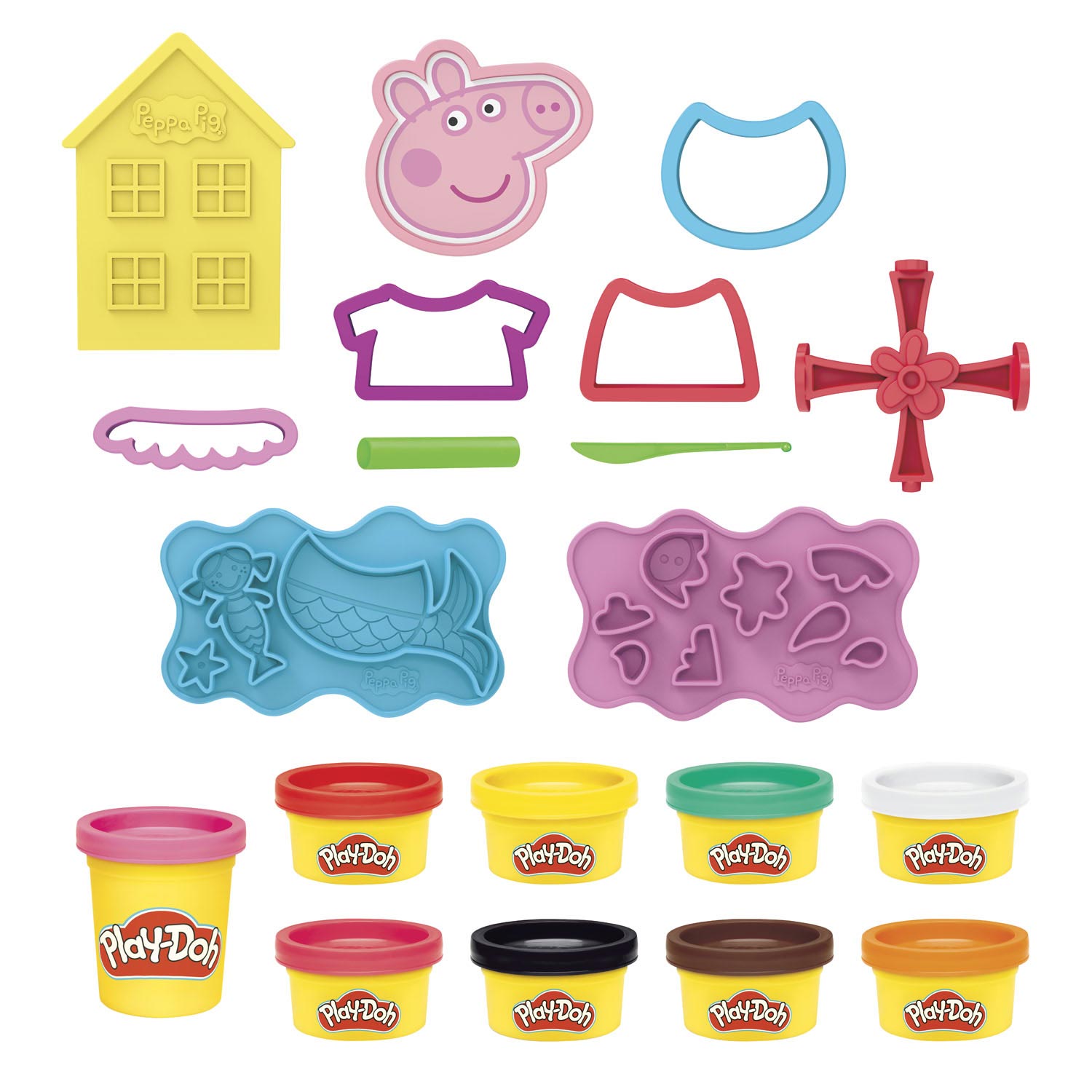Play-Doh Peppa Pig Styling-Spielset – Modelliermasse – inklusive 9 Töpfen