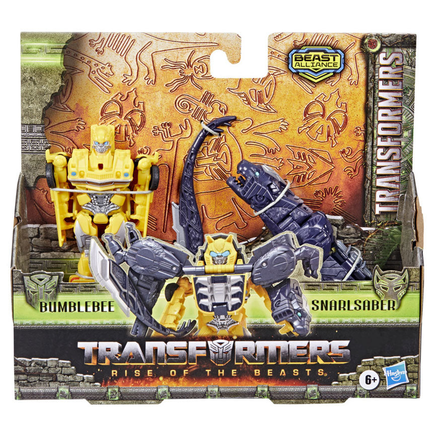 Hasbro -Transformatoren Aufstieg der Tiere Combiner -Actionfiguren Bumblebee Snarlsaber