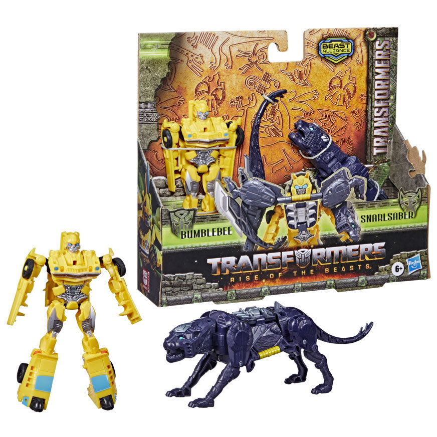 Hasbro -Transformatoren Aufstieg der Tiere Combiner -Actionfiguren Bumblebee Snarlsaber
