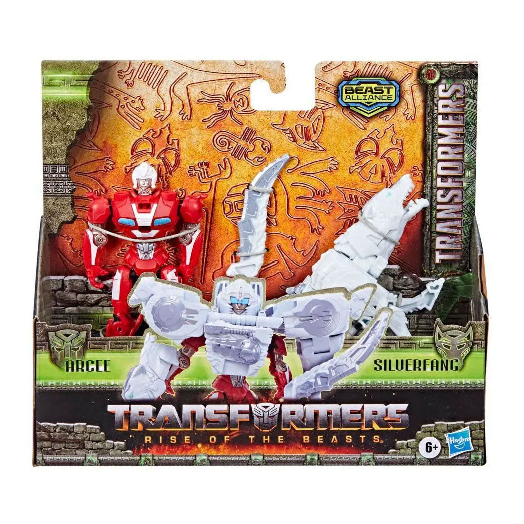 Hasbro -Transformatoren steigen der Beasts Combiner Action -Figuren Arcee Silverfang