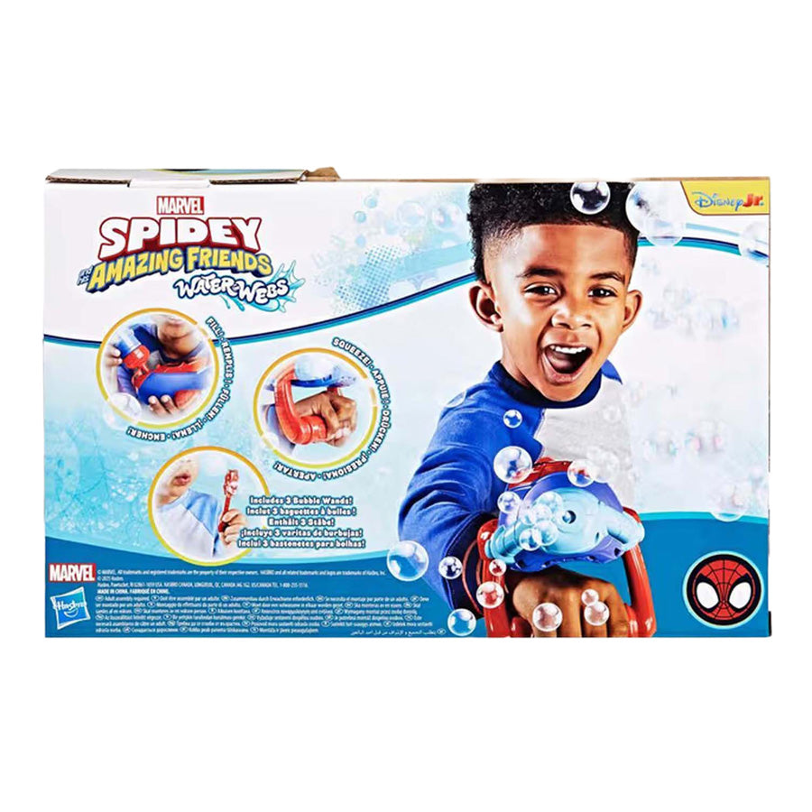 Hasbro Spidey Water-Webs Seifenblasenmaschine – mit Seifenblasengebläse