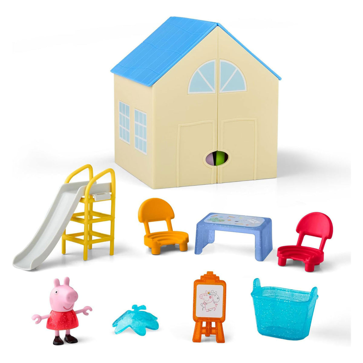 Hasbro Peppa Pig Spielset, Puppe, offenes Spielzimmer, Schule, Klassenzimmer, Fantasie.
