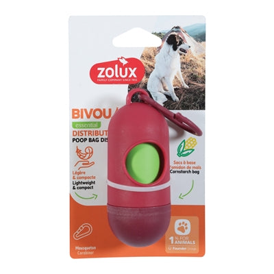 Zolux bvk poepzakhouder + 15 Poop -Taschen rot