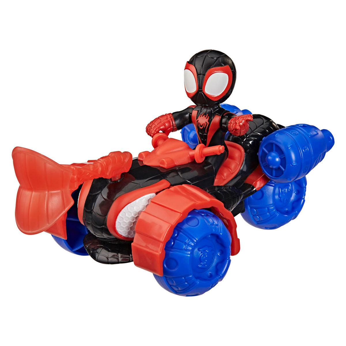 Bewundern Sie Spidey und seine großartigen Freunde, Miles Morales Techno Racer