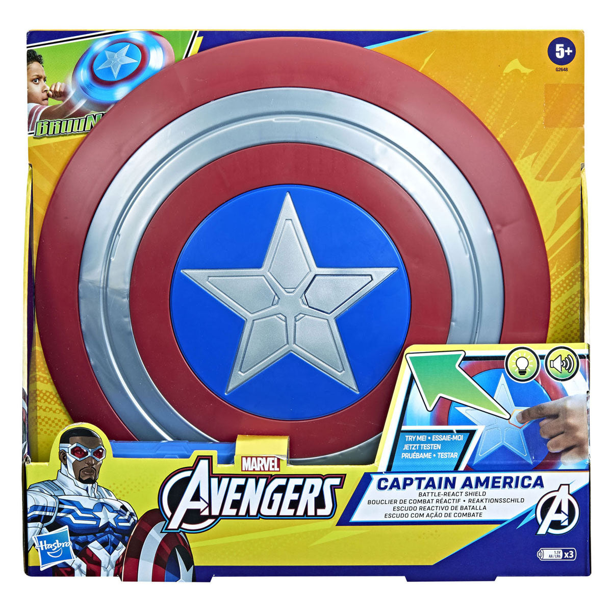 Hasbro Marvel Avengers Captain America Battle React Shield