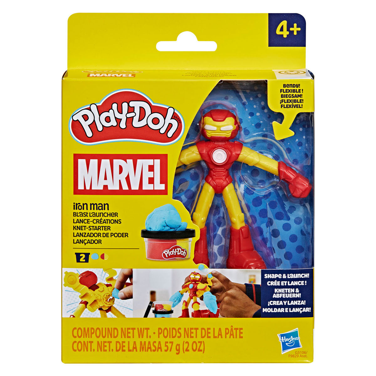 Play-Doh Marvel Iron Man Blast Launcher – 2 Tontöpfe