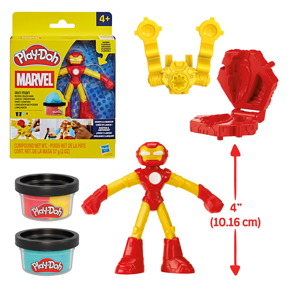 Play-Doh Marvel Iron Man Blast Launcher – 2 Tontöpfe