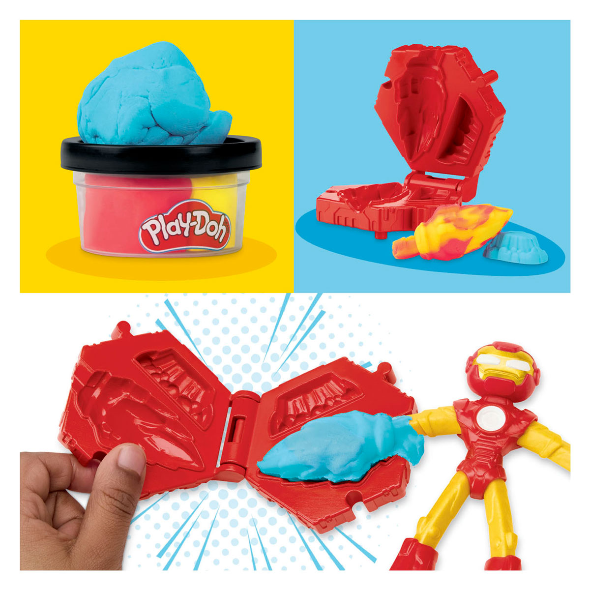 Play-Doh Marvel Iron Man Blast Launcher – 2 Tontöpfe
