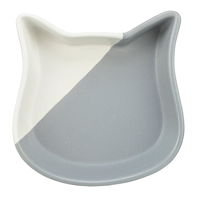 Trixie Food Bowl Cat Cat Head Keramik grau Weiß