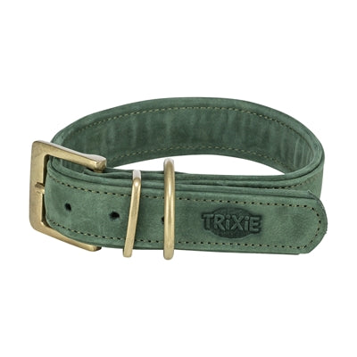 Trixie Kragenhund reines Leder Saliegroen