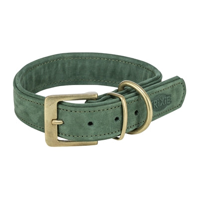 Trixie Kragenhund reines Leder Saliegroen