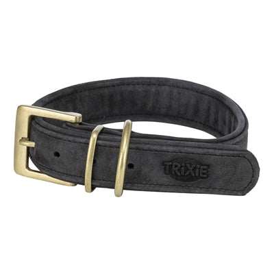 Trixie Kragenhund reines Lederschwarz