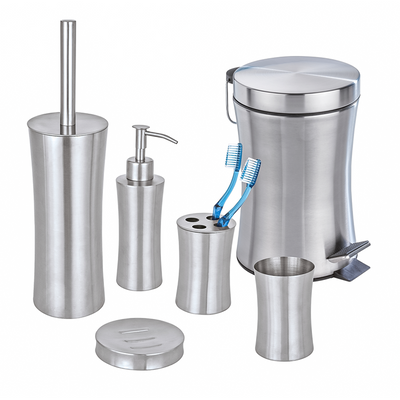Wenko 1064991 - Zahnputzbecher Pieno Edelstahl matt | 3 Stück
