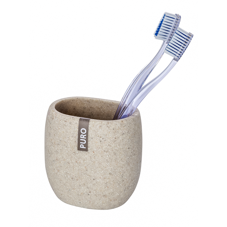 Wenko 1064992 - Zahnputzbecher puro beige | 2 Stk