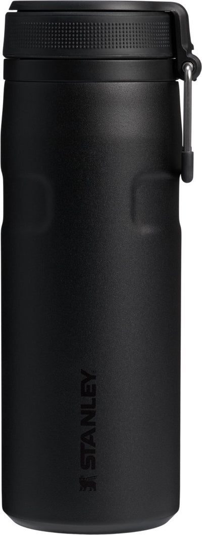 Stanley Twist Flip 2.0 Wasserflasche mit Drehverschluss mit Feder 0,47 l – 10 Stunden kalt – 2 Tage kalt mit Eis – Edelstahl-Trinkflasche – BPA-frei – auslaufsicher – spülmaschinenfest – Schwarz