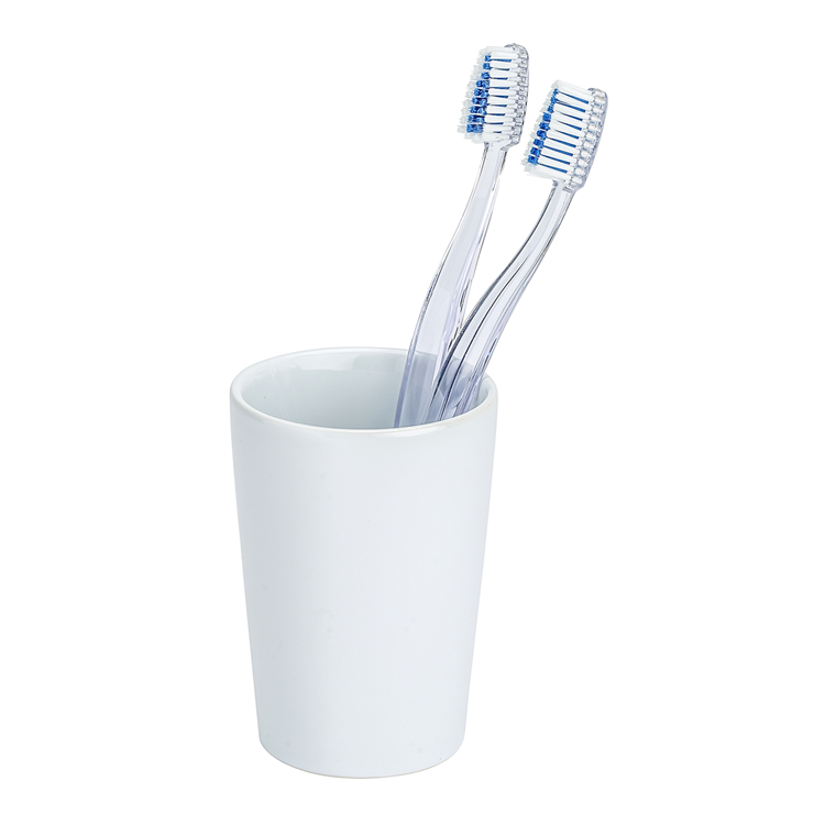 Wenko 1064995 - Zahnputzbecher Coni Keramik weiß | 4 Stück