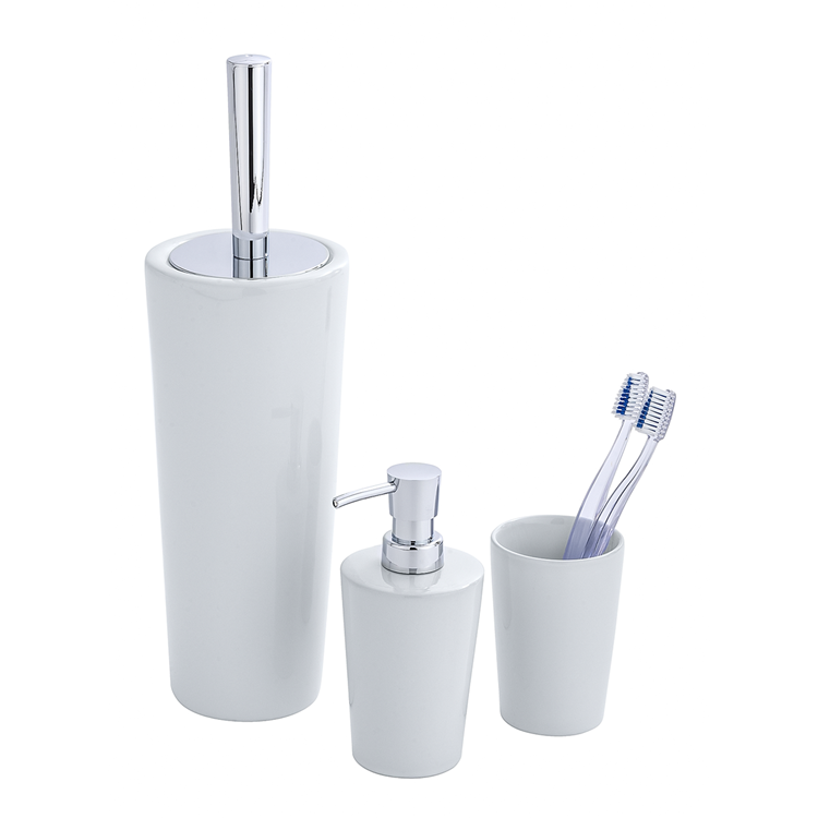 Wenko 1064995 - Zahnputzbecher Coni Keramik weiß | 4 Stück