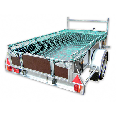 Konvox 1059956 - Anhängernetz 140x250 elastische Eckschlaufen elastisch grobmaschig | 1 Stk