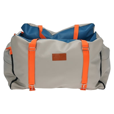 Gemütlicher Autositz-Reisekorb, Hundekorb, beige, blau, orange