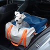 Gemütlicher Autositz-Reisekorb, Hundekorb, beige, blau, orange