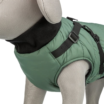Trixie Hundemantel Pontis mit Geschirr salbeigrün