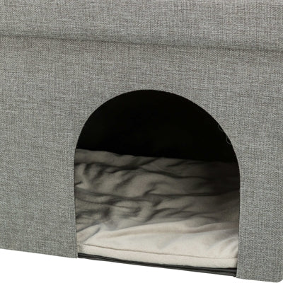 Trixie Katzenkorb Katzenhaus Kimy Soft 2 Etagen hellgrau