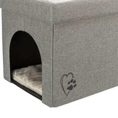 Trixie Katzenkorb Katzenhaus Kimy Soft 2 Etagen hellgrau