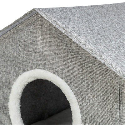Trixie Katzenkorb Katzenhaus Nora Soft 2 Etagen hellgrau