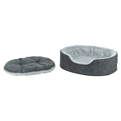 Trixie Vital Hundebett Lino Soft Oval Grau Hellgrau