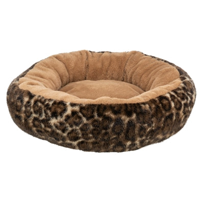 Trixie Hundebett Leo weich rund Plüsch braun Leopardenmuster