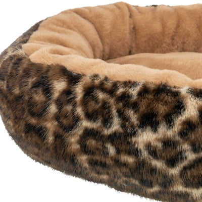 Trixie Hundebett Leo weich rund Plüsch braun Leopardenmuster
