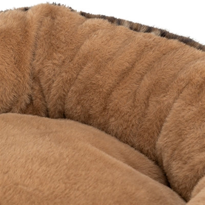 Trixie Hundebett Leo weich rund Plüsch braun Leopardenmuster